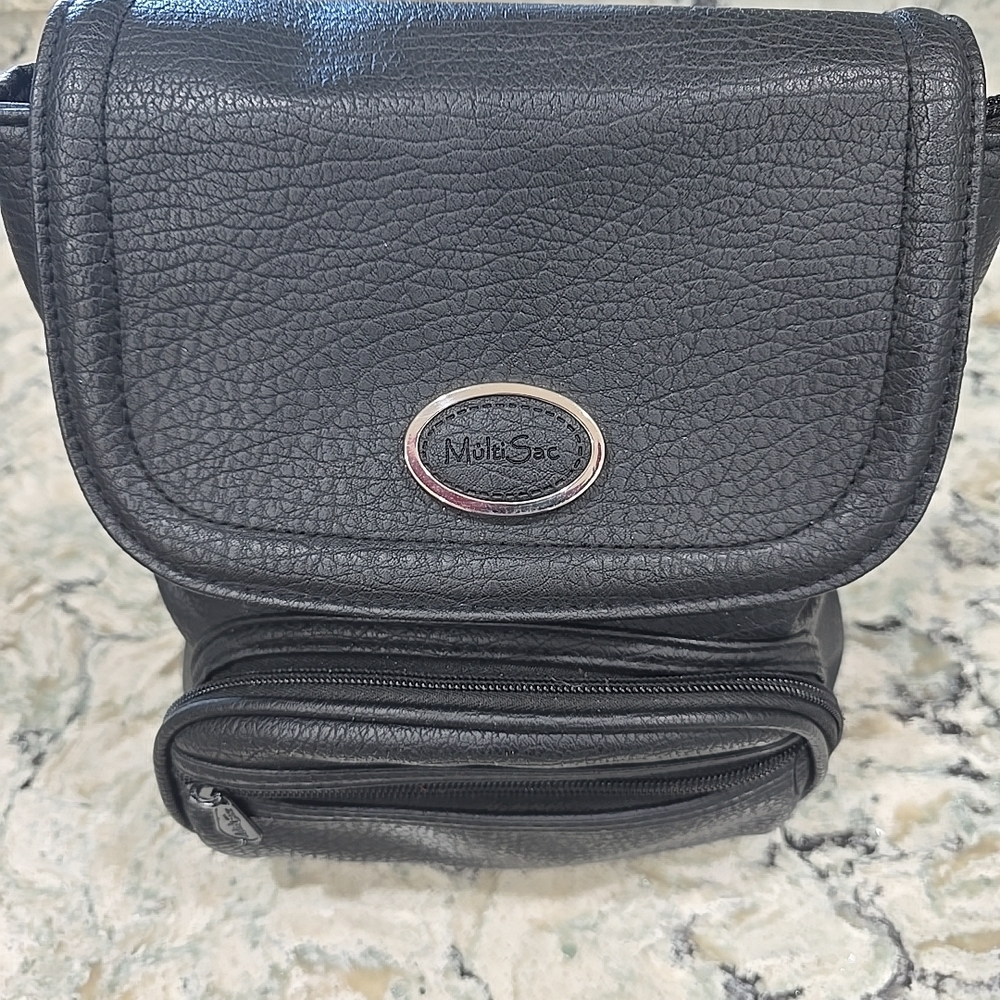 MultiSac Black Medium Size Backpack Purse